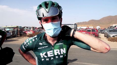 Vojtech Repa Had A Crash Today Due To Slippery Road But Still Got TV Time For His Sponsors
