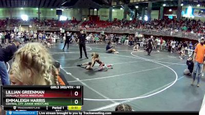 65 lbs Cons. Round 2 - Lillian Greenman, Ogallala Youth Wrestling vs Emmaleigh Harris, Central City Junior Wrestling