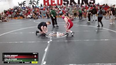 150/160 Round 2 - Olivia Wright, Peach Grapplers vs Collin Evans, Bible Baptist Wrestling Club