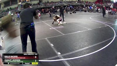 101 lbs 1st Place Match - Marley Jackson, O`Neill Leprechaun Wrestling vs Halle Backer, League Of Heroes Wrestling Club
