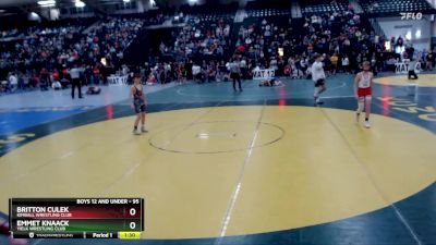 95 lbs Quarterfinal - Britton Culek, Kimball Wrestling Club vs Emmet Knaack, Yielk Wrestling Club