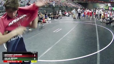 110 lbs Round 5 (6 Team) - Anthony Zuranski, Indiana Gold vs Oscar Brown, Nebraska Blue