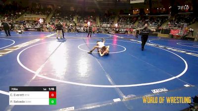 70 lbs Semifinal - Colton Everett, Burnett Trained Wrestling vs Presten Salcedo, Sunkist Kids Monster Garage