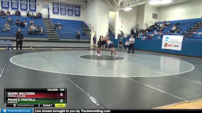 285 lbs Round 5 - Quinn Wilcoxen, Cornell College vs Franco Fontela, Dubuque