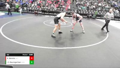 165 lbs Semifinal - Corbin Baumgartner, Lone Peak vs Kaden Bennie, Layton