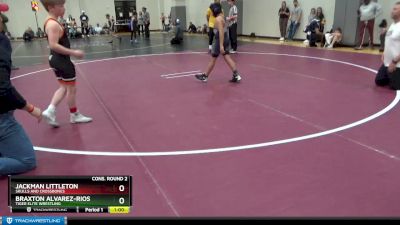 95 lbs Cons. Round 2 - Jackman Littleton, Skulls And Crossbones vs Braxton Alvarez-Rios, Tiger Elite Wrestling