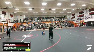 49 lbs Semifinal - Adrian Torres, Worland Wrestling Club vs Sloan Gentilini, Worland Wrestling Club