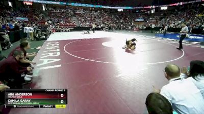Girls 100 lbs Champ. Round 1 - Camila Garay, New Berlin West/Eisen. Girls vs Aini Anderson, Holmen Girls