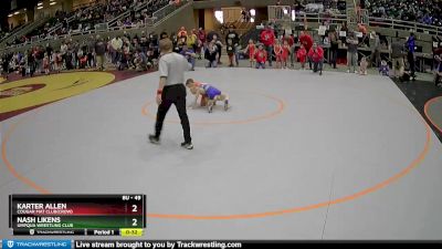 49 lbs Champ. Round 1 - Karter Allen, Cougar Mat Club(Crow) vs Nash Likens, Umpqua Wrestling Club