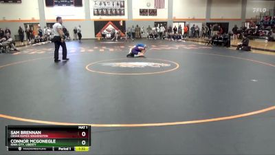 106 lbs Cons. Round 1 - Sam Brennan, Cedar Rapids Washington vs Connor McGonegle, Iowa City, Liberty