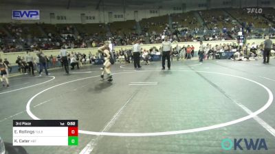 74 lbs 3rd Place - Emerson Rollings, Tulsa Blue T Panthers vs Kataleena Cater, HBT Grapplers