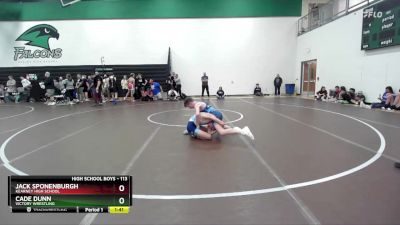 113 lbs Cons. Round 6 - Jack Sponenburgh, Kearney High School vs Cade Dunn, Victory Wrestling