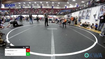 75 lbs Semifinal - Cash Barbosa, Cowboy Wrestling vs Chance King, Choctaw Ironman Youth Wrestling