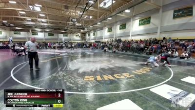 145 lbs Quarterfinal - Joe Juenger, Black Hills Wrestling Academy vs Colton King, Dickinson Wrestling Club