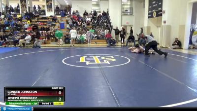 134 lbs Semifinal - Conner Johnston, St James vs Joseph Rodriguez, Montgomery Catholic Prep School