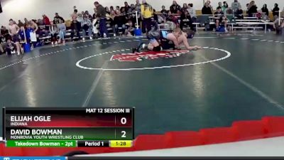 100 lbs Semifinal - Elijah Ogle, Indiana vs David Bowman, Monrovia Youth Wrestling Club