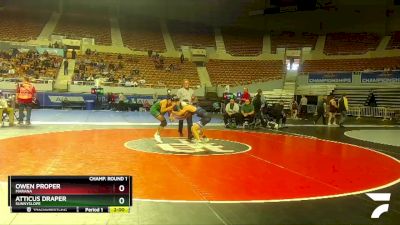 D1-132 lbs Champ. Round 1 - Atticus Draper, Sunnyslope vs Owen Proper, Marana