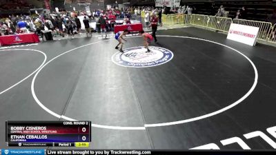 120 lbs Cons. Round 2 - Bobby Cisneros, Central High School Wrestling vs Ethan Ceballos, California