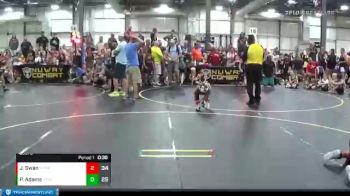 92 lbs Round 3 (4 Team) - Jaxon Swan, Midwest Xtreme Wrestling vs Porter Adams, Steel Valley Pscychos
