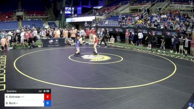 100 lbs Quarters - Kaison Schreier, Missouri vs Brady Byrd, Indiana