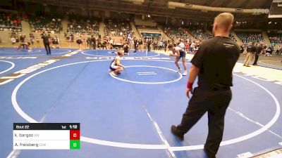 155 lbs Semifinal - Kolbe Bargas, Vinita vs Austin Freisberg, Caney Valley Wrestling