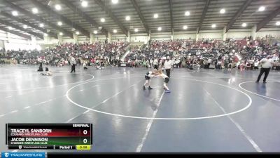 66 lbs Semifinal - Jacob Dennison, Charger Wrestling Club vs Traceyl Sanborn, Cougars Wrestling Club