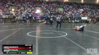 2 - 132 lbs Semifinal - Brenden Phillips, Richlands vs Jadon Shanholtz, Strasburg