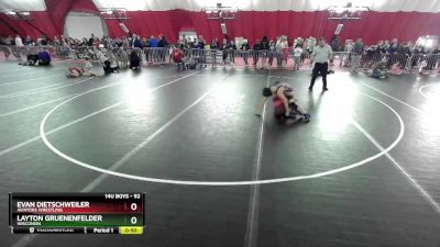 92 lbs Cons. Round 4 - Evan Dietschweiler, Aviators Wrestling vs Layton Gruenenfelder, Wisconsin