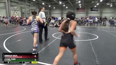 100 lbs Cons. Round 2 - Annalis Vaca, Cougar Kids Wrestling Club vs Pyper Ford, Elk County