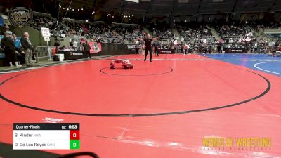 43 lbs Quarterfinal - Boston Kinder, Nixa Youth Wrestling vs Owen De Los Reyes, Kansas Young Guns