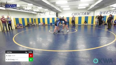 Rr Rnd 2 - Andrea Cox, Hennessey Takedown Club vs Haley Breslin-Craig, Choctaw Ironman Youth Wrestling