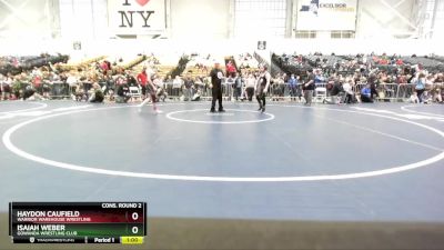 110 lbs Cons. Round 2 - Haydon Caufield, Warrior Warehouse Wrestling vs Isaiah Weber, Gowanda Wrestling Club