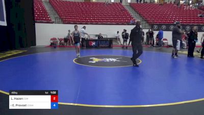 48 kg Cons 8 #1 - Lytning Hazen, Community Youth Center - Concord Campus Wrestling vs Evan Provost, Cowa