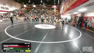 105 lbs Semifinal - Kaylea Mortensen, Pinedale vs Bianca Maez, Green River