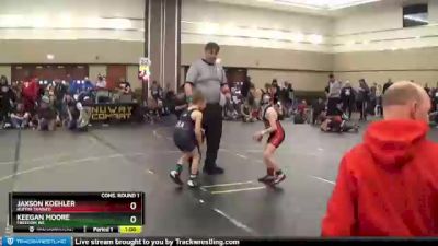 55 lbs Cons. Round 1 - Keegan Moore, Freedom Wc vs Jaxson Koehler, Ruffin Trained