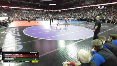 D3-126 lbs Semifinal - Ian Radintz, Glenwood City vs Mason Carpenter, Lourdes Ac./Valley Chr. (Osh.)