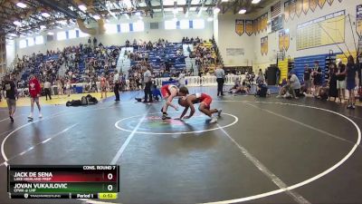 144 lbs Cons. Round 7 - Jack De Sena, Lake Highland Prep vs Jovan Vukajlovic, CFWA @ LHP