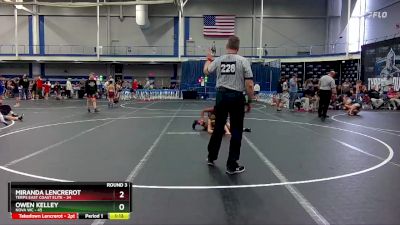 130 lbs Round 3 (8 Team) - Owen Kelley, NOVA WC vs Miranda Lencrerot, Terps East Coast Elite