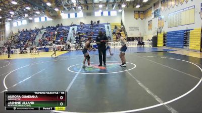 115 lbs Champ. Round 1 - Jasmine Lilland, Newsome High School vs Aurora Guadiana, Wellington