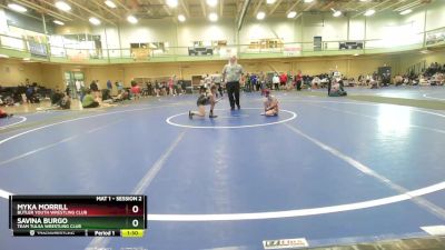 52-60 lbs Round 3 - Myka Morrill, Butler Youth Wrestling Club vs Savina Burgo, Team Tulsa Wrestling Club