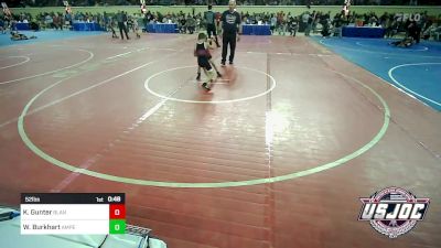 52 lbs Quarterfinal - Knox Gunter, Blanchard Wrestling Club vs Wade Burkhart, Amped Wrestling Club