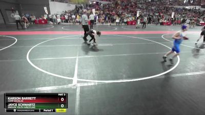 95 lbs Champ. Round 2 - Jayce Schwartz, Oregon Youth Wrestling vs Karson Barrett, Camp Douglas