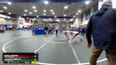 120 lbs Champ. Round 2 - Cade Leonard, Redondo Union vs Nathan Carrillo, St John Bosco