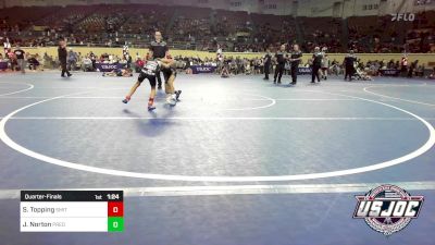 55 lbs Quarterfinal - Stetson Topping, Smith Wrestling Academy vs Jace Norton, Predator Wrestling