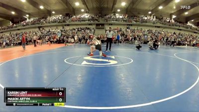 100 lbs Champ. Round 1 - Karsin Lent, Chillicothe Wrestling Club-AAA vs Mason Artym, Carthage Wrestling Club-A 