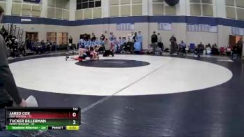 132 lbs Round 3 (4 Team) - Tucker Billerman, Perry Meridian vs Jared Cox, East Central