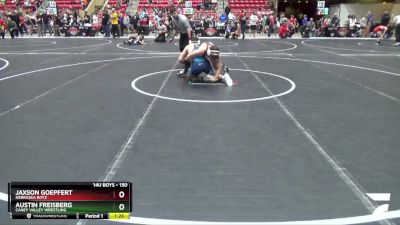 150 lbs Semifinal - Austin Freisberg, Caney Valley Wrestling vs Jaxson Goepfert, Nebraska Boyz