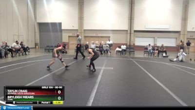 80-90 lbs Round 3 - Bryleigh Miears, TCWC vs Taylin Craig, Seymour Youth Wrestling