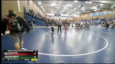 55 lbs Cons. Round 2 - Stephen Brock, Roy Wrestling Club vs Lee Thornton, Wasatch