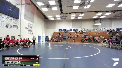 174 lbs Semis & 3rd Wb (16 Team) - Abheybir Sekhon, Fresno City College vs Jeffrey Skyrud, College Of The Redwoods